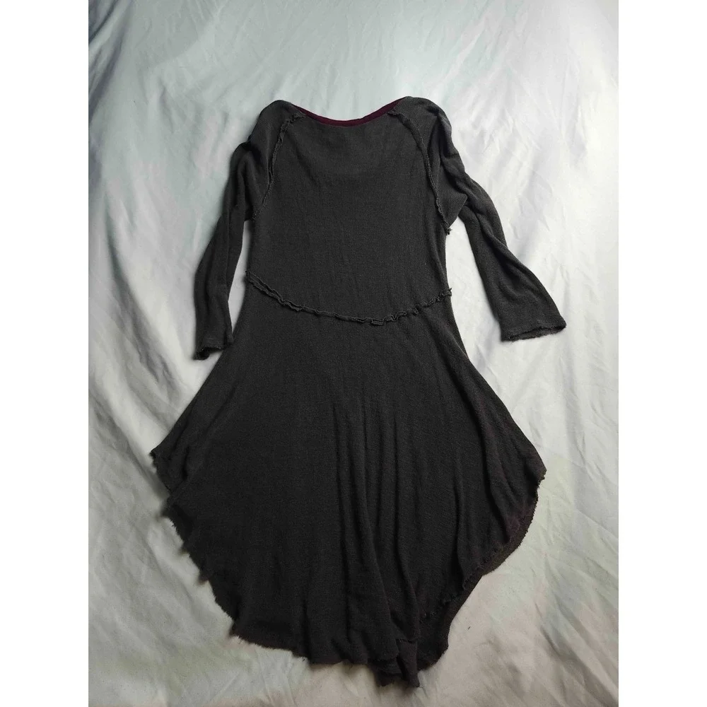 Free People Intimately Whimsigoth‎ Thermal Dress Grunge Fairycore Gray Maroon M